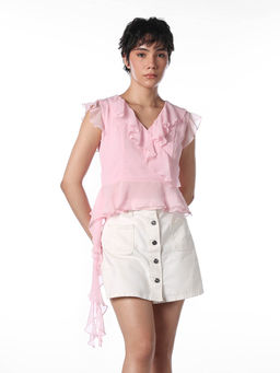 ONLY - Women Solid Regular Fit Pink Top