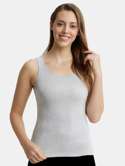 Jockey - 1535 Women Super Combed Cotton Rib Fabric Inner Tank Top - Steel Grey Melange