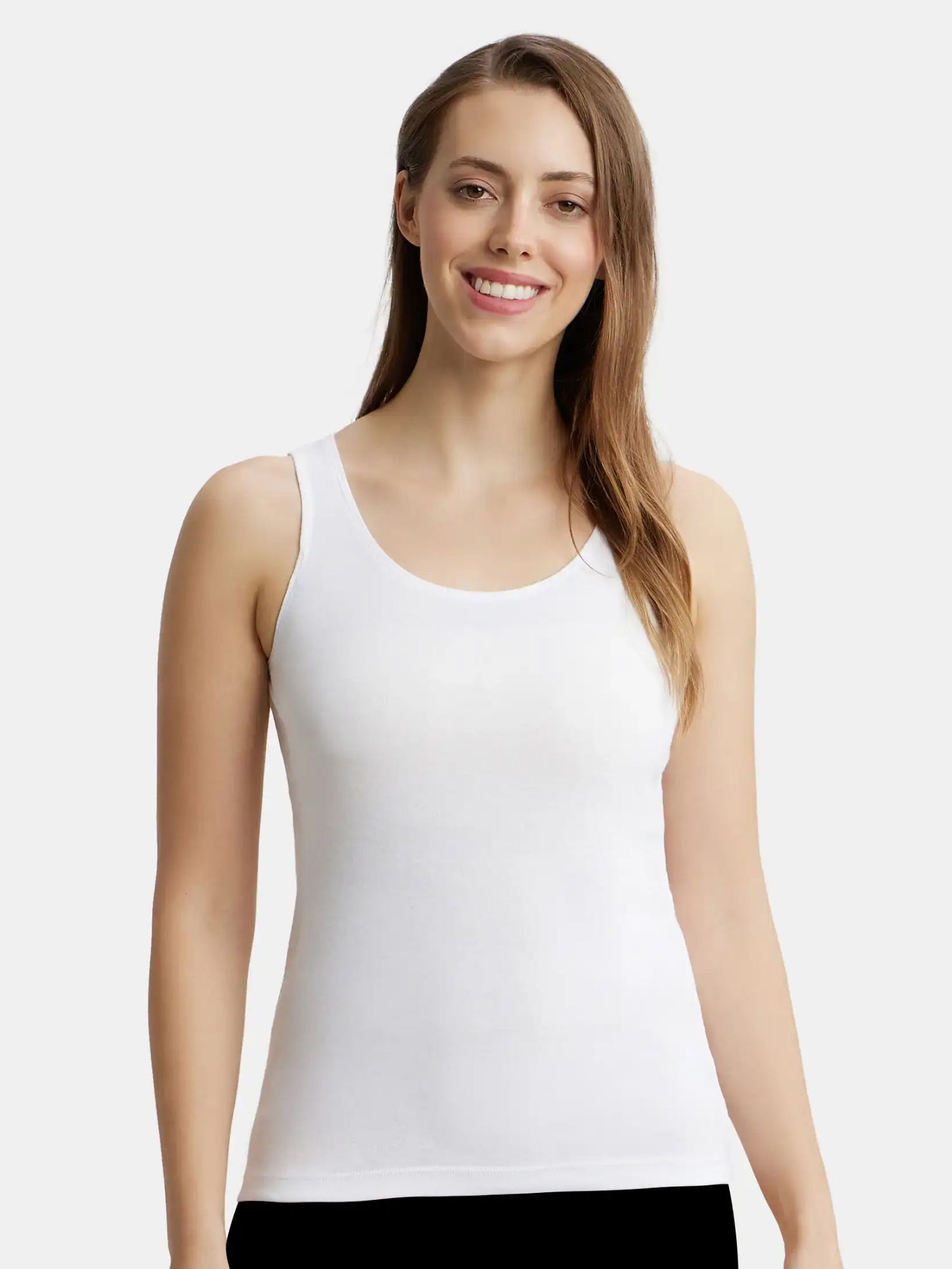 jockey 1535 Women Super Combed Cotton Rib Fabric Inner Tank Top - White-picture-15