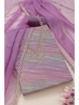 Soch - Womens Lavender Tissue Abstract Print Unstitched Dress Material (Set of 3)