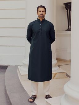 Andamen - Men Navy Twill Long Length Kurta