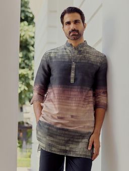 Andamen - Men Grey Short Length Woven Kurta