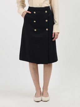 Tommy Hilfiger - Regular Fit Solid High Rise Black Skirt