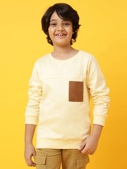 Tales & Stories - Boy's Cream Cotton Poly Printed Sweatshirt