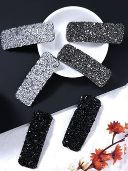 Yellow Chimes - Women Embellished Tic Tac Hair Clip (Set of 3)