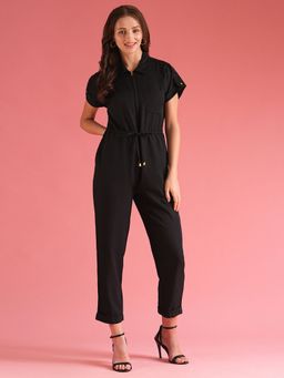 Globus - Women Black Streetwear Fashion Boiler Jumpsuit