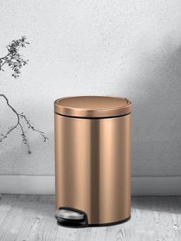 OBSESSIONS - Fingerprint Resistant Step Dustbin with Liner, 20 Litres, Bronze Copper