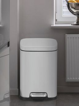 OBSESSIONS - Stainless Steel Step Dustbin with Liner, 6 Litres, Matte Grey