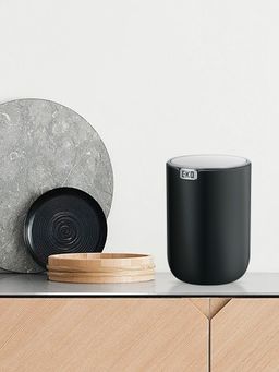 OBSESSIONS - Stainless Steel Table Dustbin with Fingerprint resistant, 1.5 Litres, Black