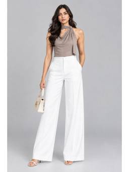 Twenty Dresses by Nykaa Fashion - Taupe Halter Neck Crop Top & Pant