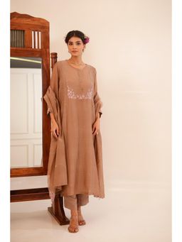 Tatwa Designs - Women Brown Kurta with Pant and Dupatta