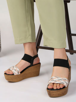 Kenneth Cole - Women Cork Pu Black Wedges