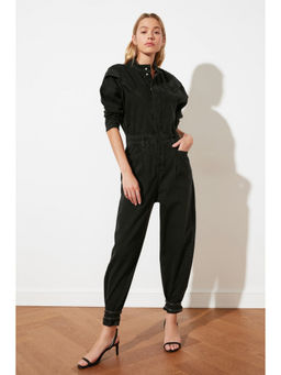 Trendyol - Black Denim Utility Jumpsuit (UK 10)
