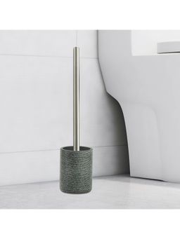 OBSESSIONS - Polyresin Toilet Brush with Holder, Dark Charcoal