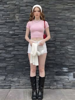 PRONK - Pink Cloud Candy Crop Top