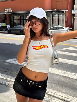 PRONK - Hot Mess Cloud Cream Crop Top