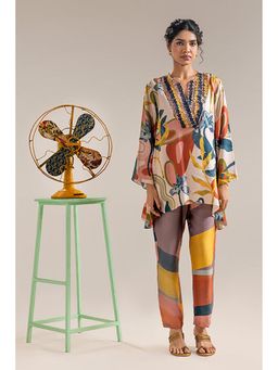 Soup by Sougat Paul - Beige Tunic with Pant Co-Ord Set