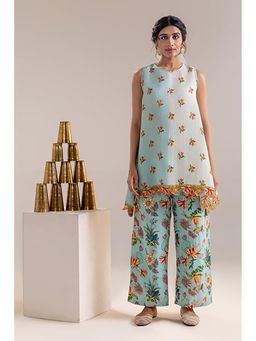 Soup by Sougat Paul - Aarani Blue Kurti and Pant Co-Ord Set