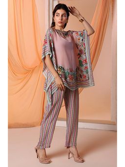 Soup by Sougat Paul - Pink Arani Embellished Kaftan with Pant