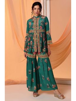 Soup by Sougat Paul - Aarani Green Top with Sharara