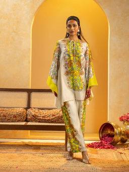 Soup by Sougat Paul - Rangtara Beige Kaftan with Pant