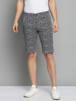 SHOWOFF - Men's Knee Length Black Printed Mid-rise Regular Shorts