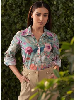 Lakshita - Blue Printed Cotton Shirt For Women