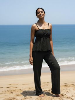AOBA - Women Black Solid Co-Ord Set