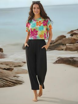 Sera - Black Cotton Relaxed Fit Trouser