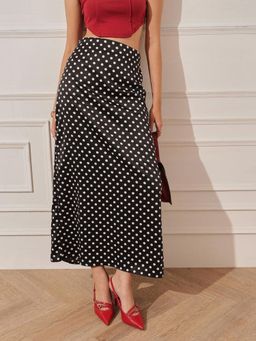 STREET 9 - Black Polka Dot Printed Skirt