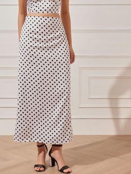 STREET 9 - White Polka Dot Printed Skirt