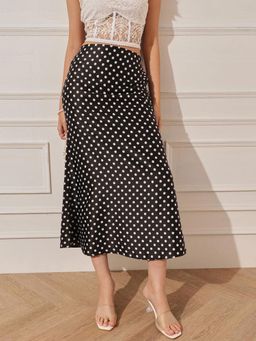STREET 9 - Black Polka Dot Printed Skirt