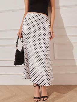 STREET 9 - White Polka Dot Printed Skirt