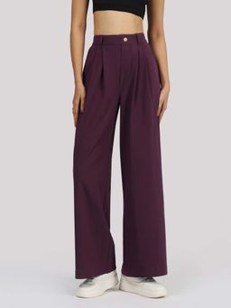 Blissclub - Women Purple Korean Tailored Pant