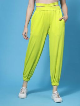 AAREIN - Green Solid Casual Joggers