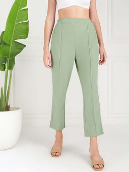 AAREIN - Green Solid Formal Pant