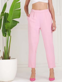 AAREIN - Pink Solid Casual Pant