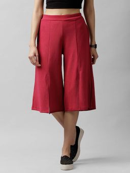 AAREIN - Maroon Flared Casual Culottes