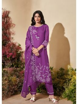 Autumnlane - Veda Orchid Full Work Kurta with Pant and Dupatta (Set of 3)