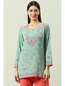 Biba - Sea Green Straight Kurti