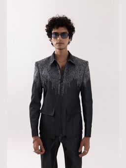 PAARSH - Men Blue Smoke Canvas Jacket