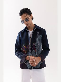PAARSH - Men Blue Midnight Bloom Jacket