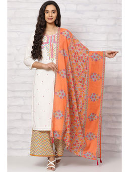 Rangriti - Orange Cotton Dupatta