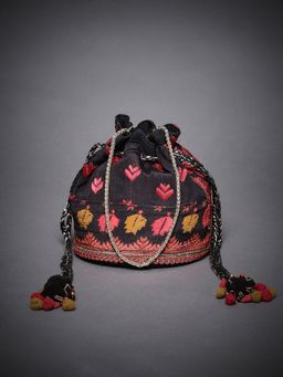 RI.Ritu Kumar - Fuchsia Fulwari Embroidered Potli