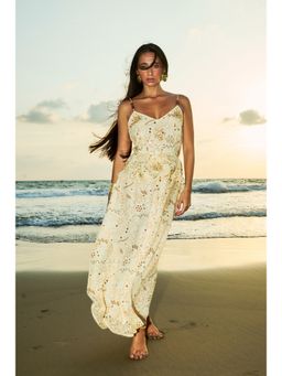 Essgee - Beige Oro Beaded Embellished Midi Dress