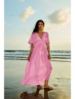 Essgee - Pink Ferny Embroidered Kaftan