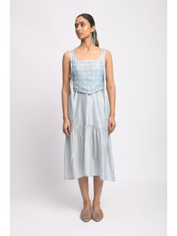 JAYATI GOENKA - Blue Strappy Solid Dress with Corset