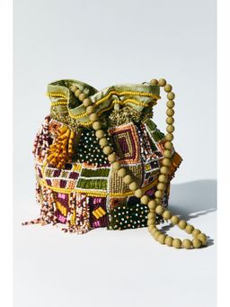 H&M - Women Green Beaded Bucket Bag