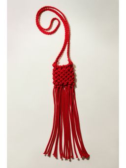 H&M - Women Red Fringed Net Crossbody Bag