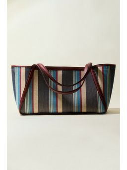 H&M - Women Brown Jacquard-Weave Shopper Tote Bag